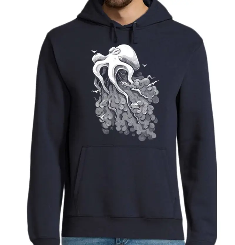 Felpa uomo con cappuccio nuvola profonda