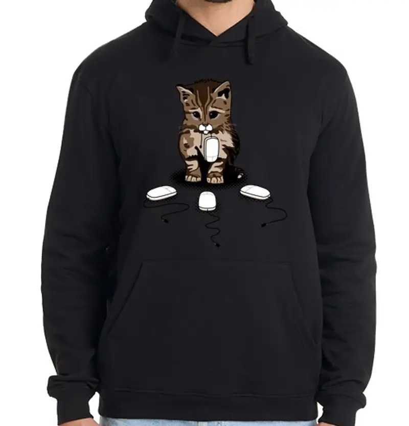 Felpa uomo con cappuccio occhi di gatto