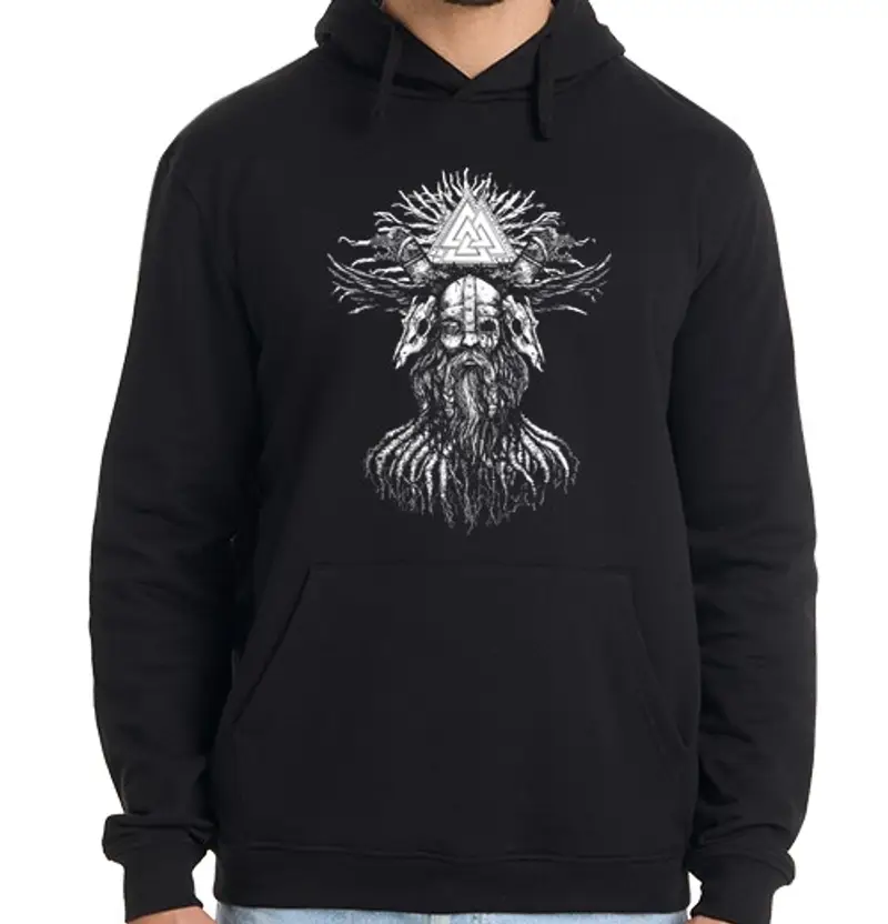 Felpa uomo con cappuccio odin (vi king s)