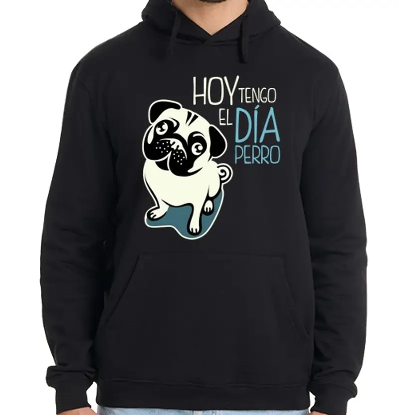 Felpa uomo con cappuccio oggi ho il cane giorno