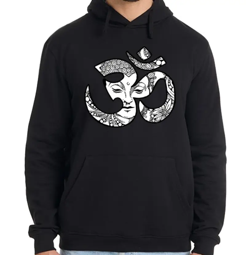 Felpa uomo con cappuccio om con buddha