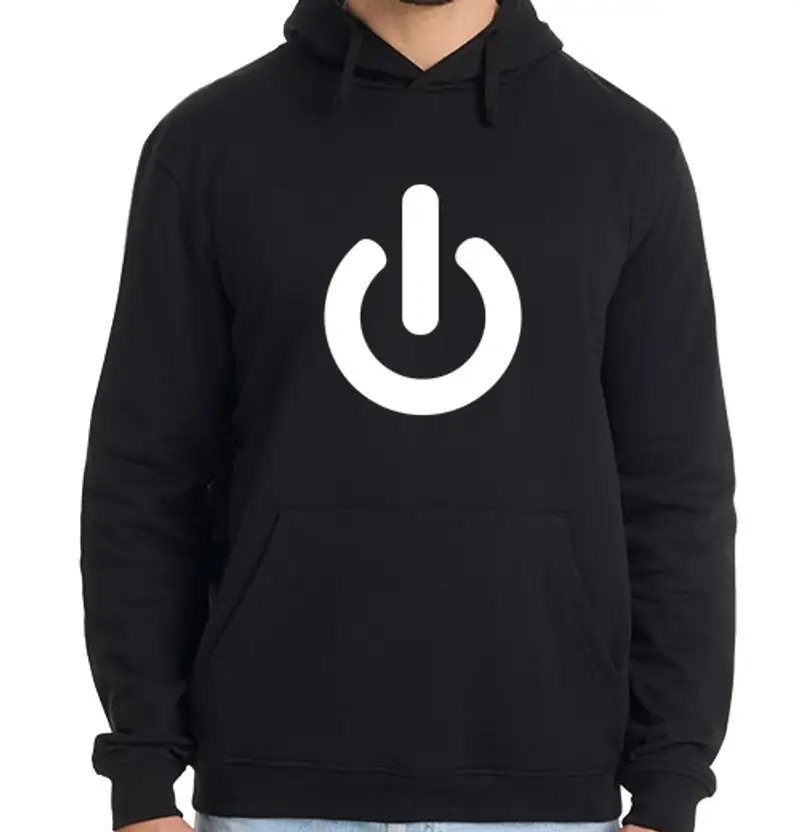 Felpa uomo con cappuccio on-off