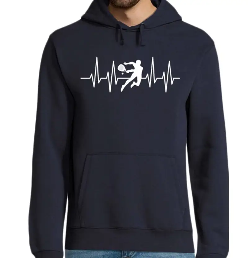 Felpa uomo con cappuccio Padel Heartbeat Padel Player Gift
