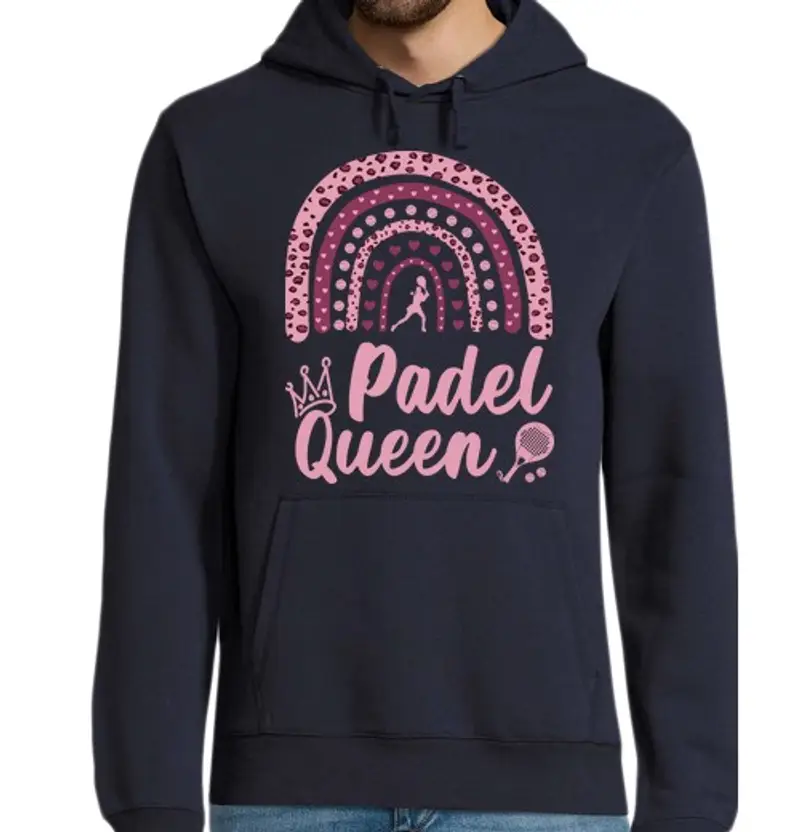 Felpa uomo con cappuccio Padel Queen Regalo Padelista