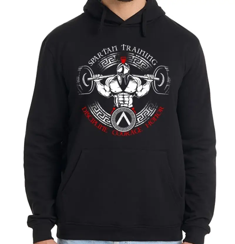 Felpa uomo con cappuccio palestra spartana