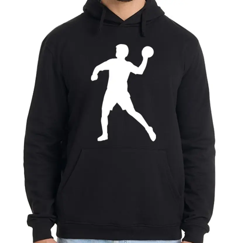 Felpa uomo con cappuccio palla a mano
