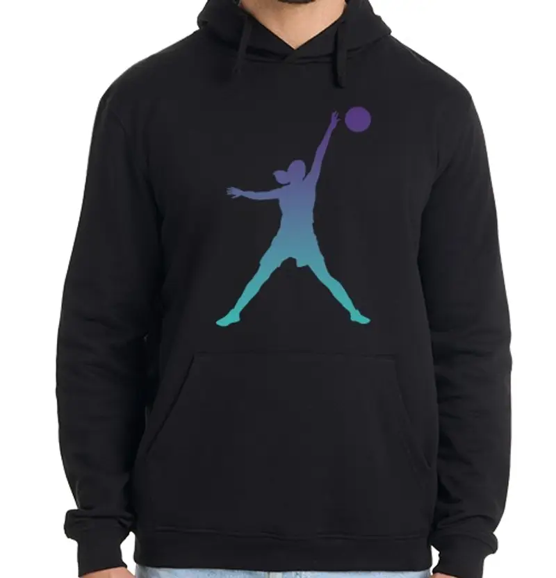 Felpa uomo con cappuccio palla da basket chic