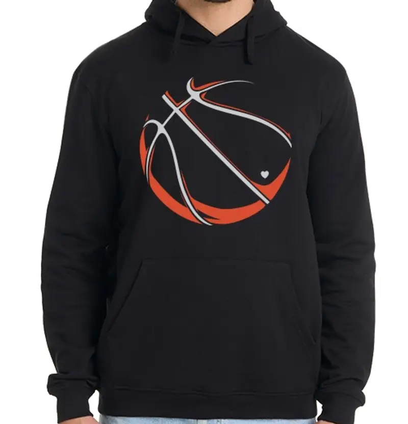 Felpa uomo con cappuccio pallacanestro