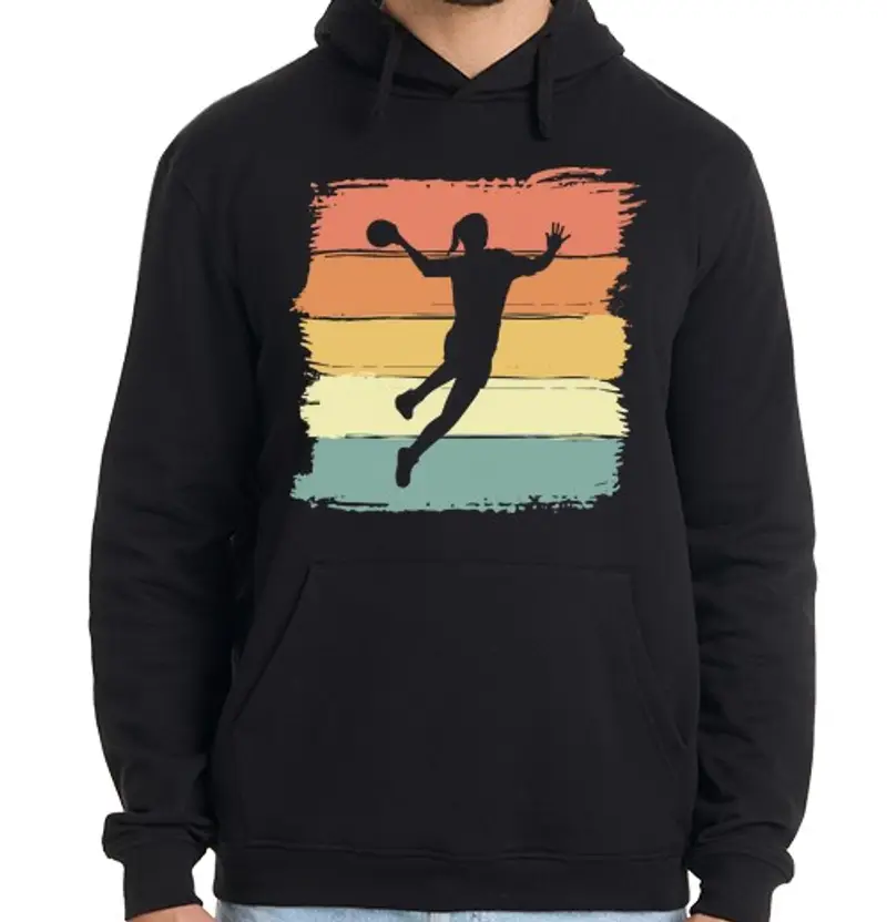 Felpa uomo con cappuccio pallamano retrò vintage per pallamano