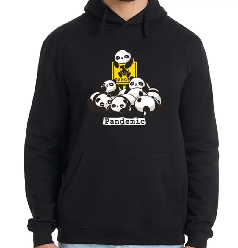 Felpa uomo con cappuccio pandemia