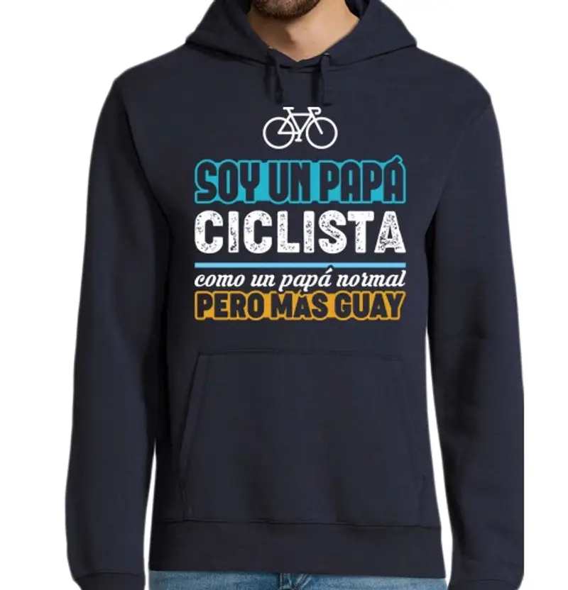 Felpa uomo con cappuccio papà ciclista