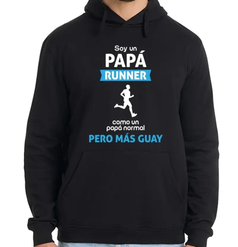 Felpa uomo con cappuccio papà corridore
