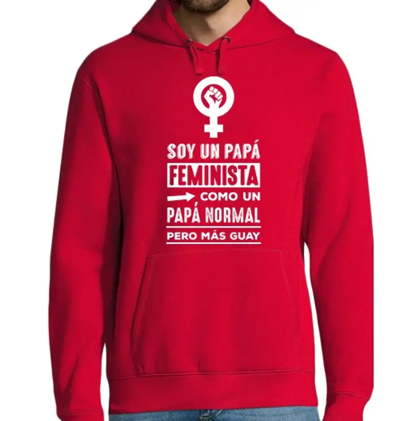 Felpa uomo con cappuccio papà femminista