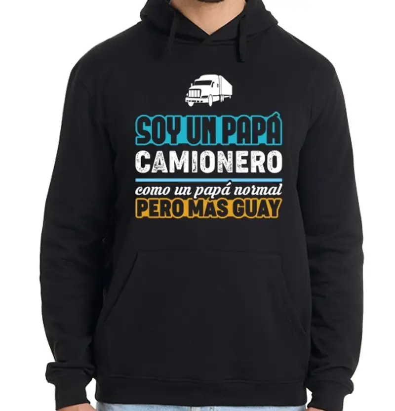 Felpa uomo con cappuccio Papà maglia onero v2