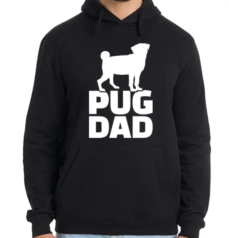 Felpa uomo con cappuccio papà pug