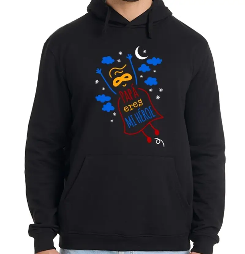 Felpa uomo con cappuccio papà sei il mio eroe