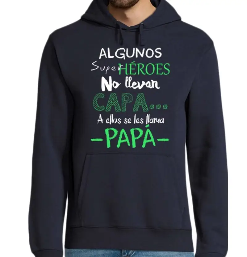 Felpa uomo con cappuccio papà supereroe
