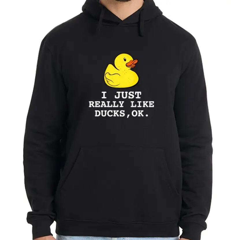 Felpa uomo con cappuccio papera di gomma