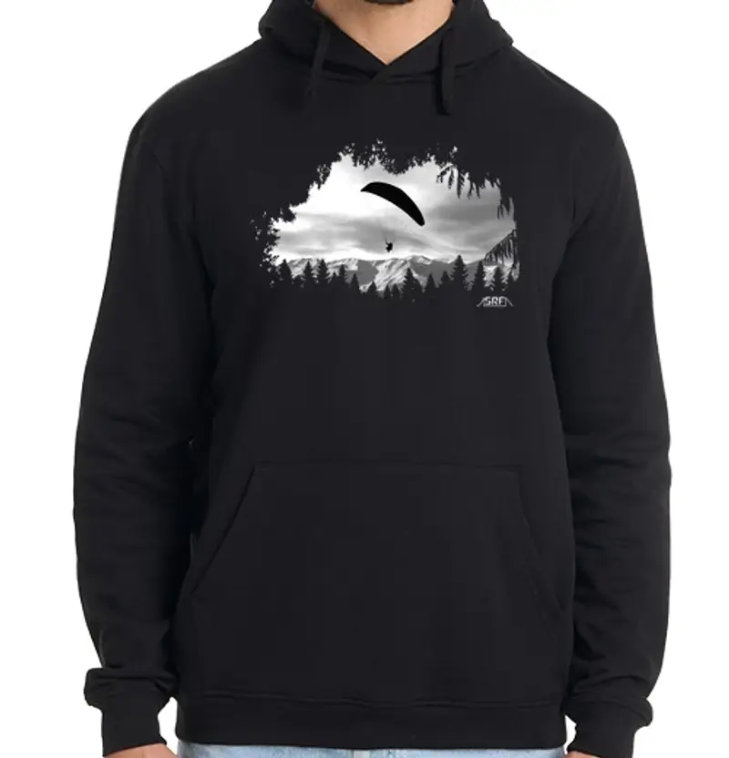 Felpa uomo con cappuccio parapendio