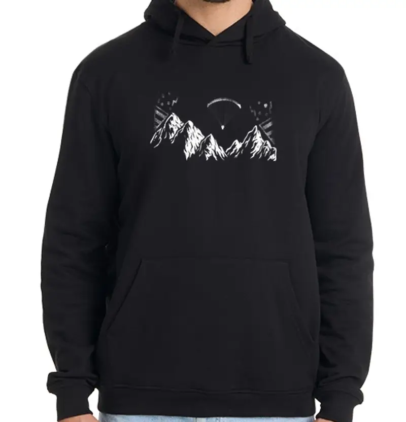 Felpa uomo con cappuccio parapendio parapendio pilota di parapen