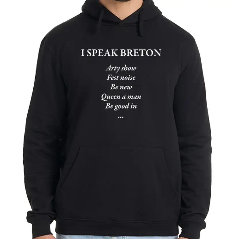 Felpa uomo con cappuccio parlo breton