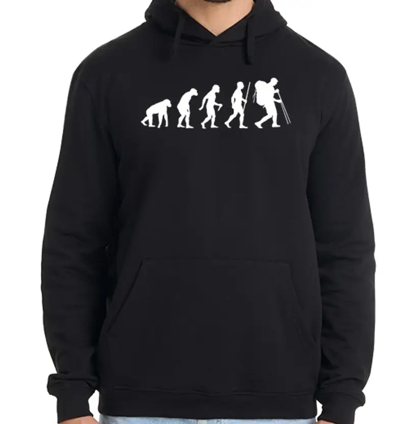 Felpa uomo con cappuccio passo di evoluzione della montagna