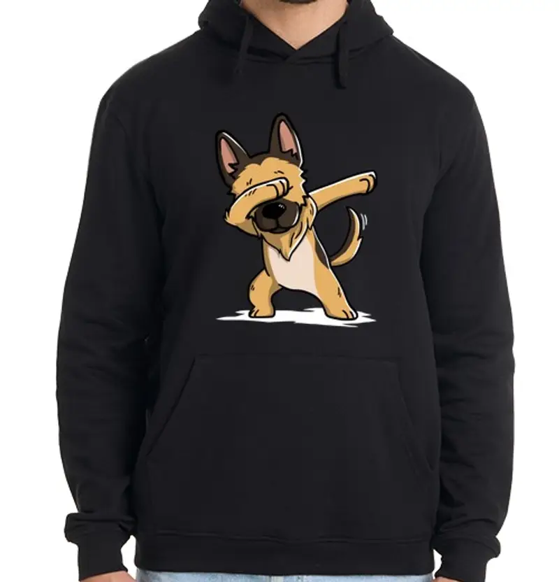 Felpa uomo con cappuccio past cane o tedesco