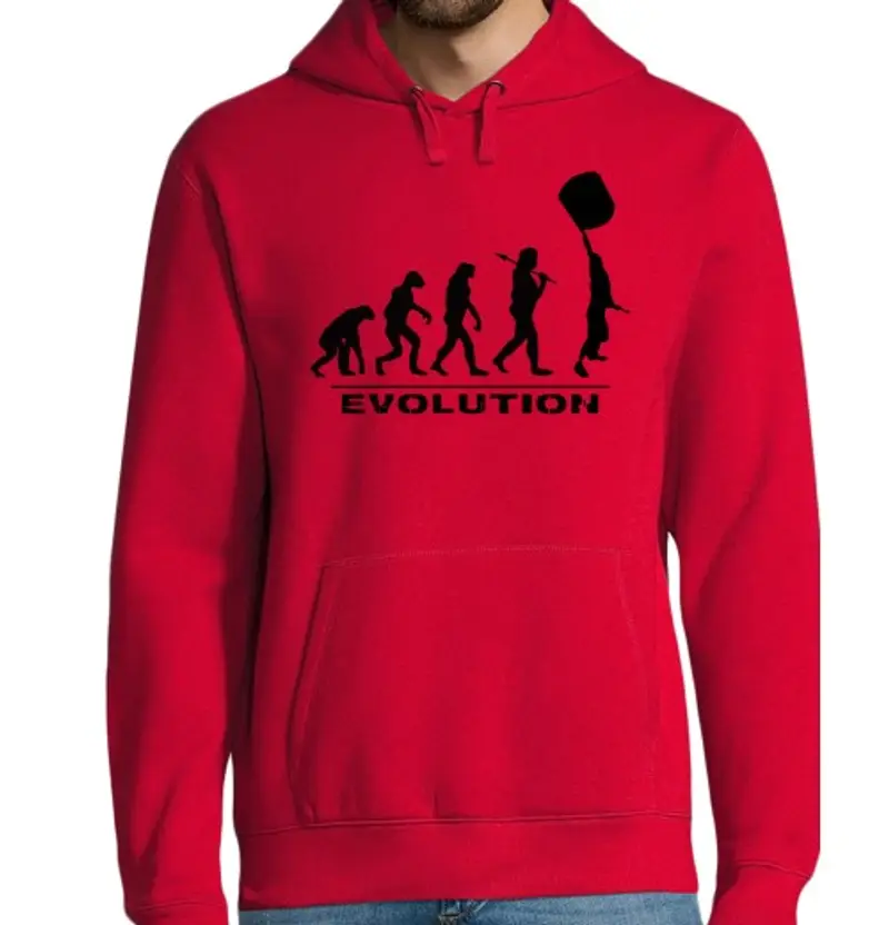 Felpa uomo con cappuccio pazzo drum - evoluzione