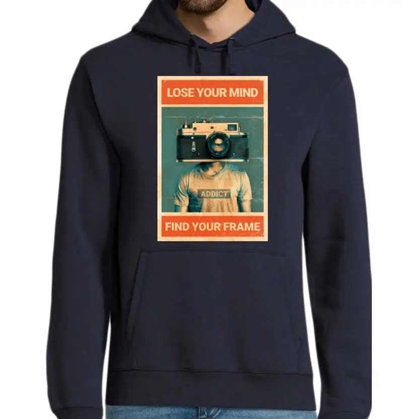 Felpa uomo con cappuccio perdi la testa trova la cornice