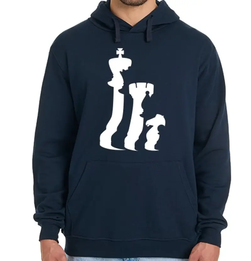 Felpa uomo con cappuccio pezzi degli scacchi