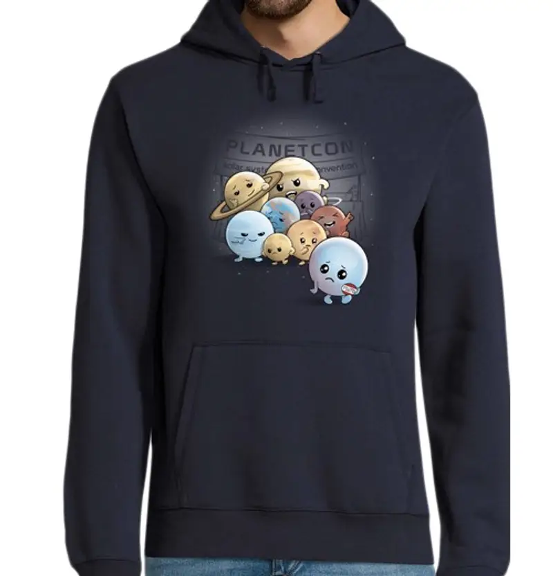 Felpa uomo con cappuccio pianeta non di più