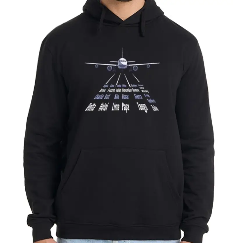 Felpa uomo con cappuccio pilota di aeroplano i equipaggio di vol