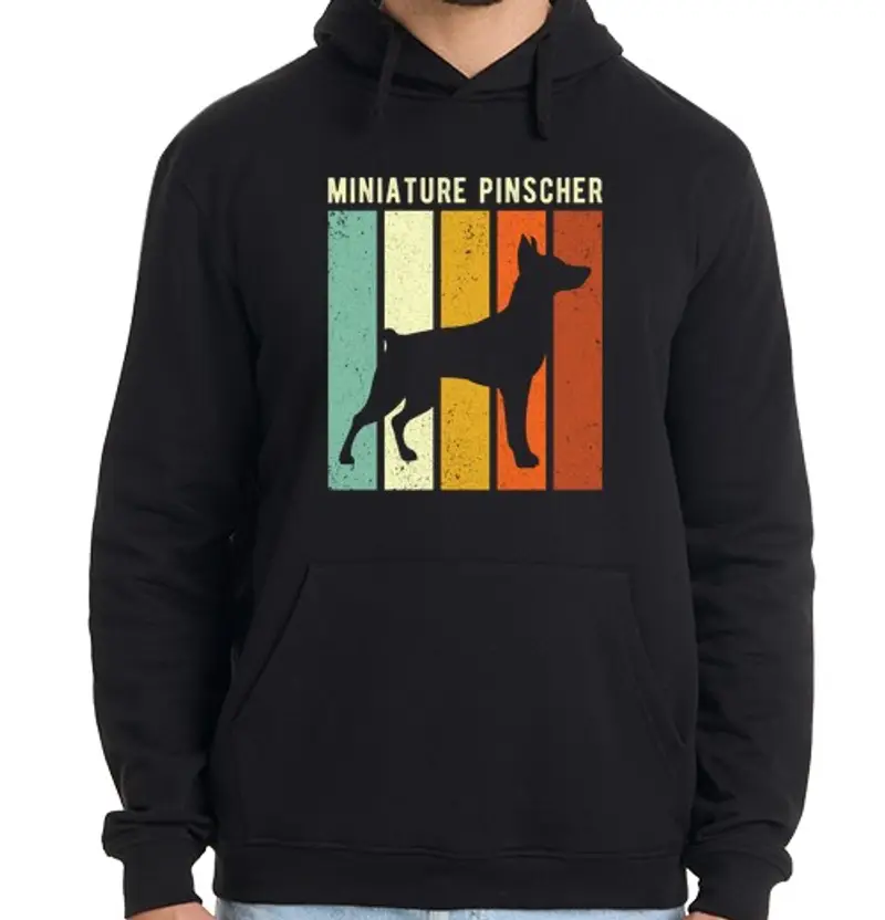 Felpa uomo con cappuccio pinscher in miniatura