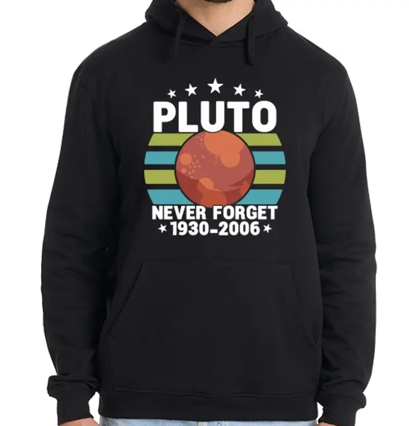 Felpa uomo con cappuccio pluto umorismo scienza spazio