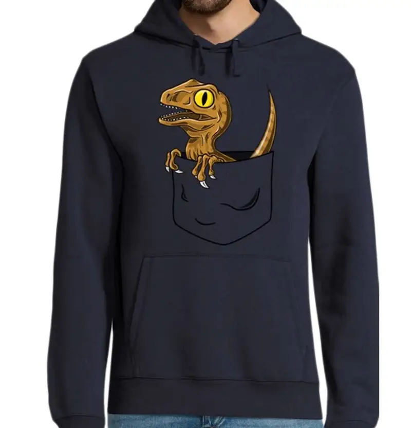 Felpa uomo con cappuccio pocket raptor