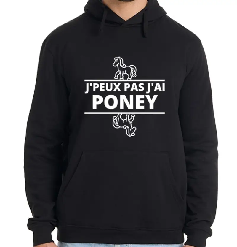 Felpa uomo con cappuccio pony