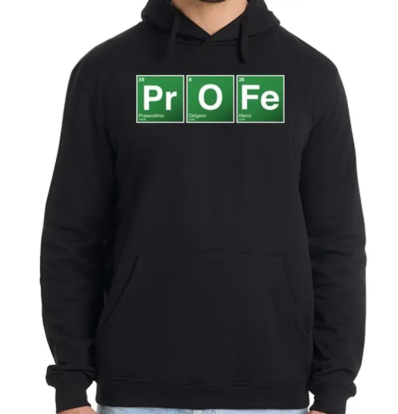 Felpa uomo con cappuccio pr of e tavola periodica