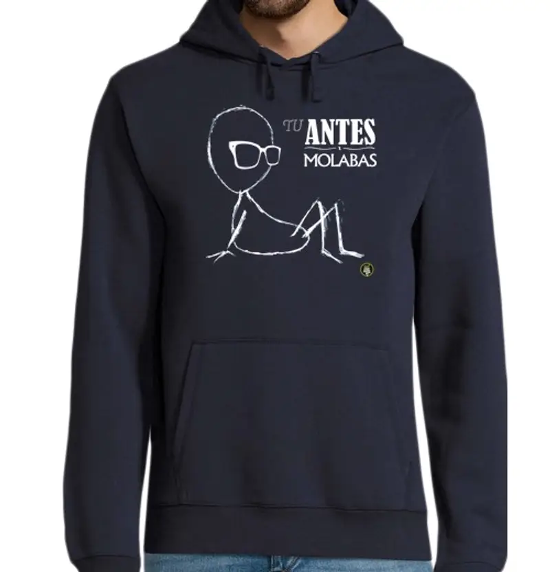 Felpa uomo con cappuccio prima di molabas nero