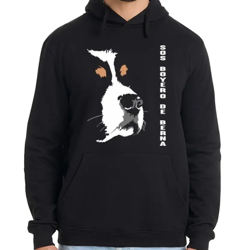 Felpa uomo con cappuccio Profilo del Bovaro del Bernese