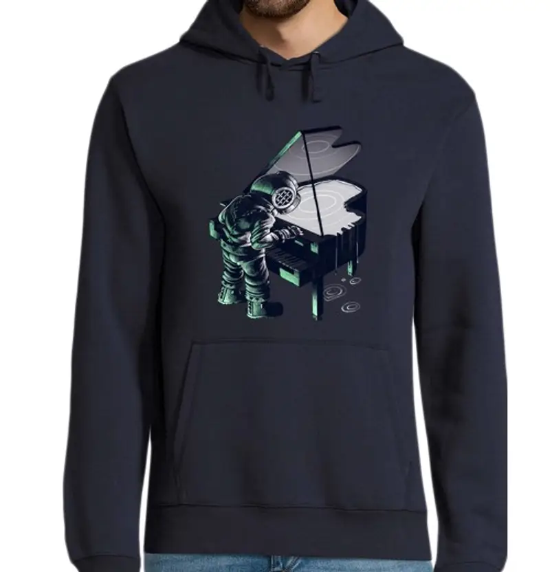 Felpa uomo con cappuccio profondità musicale