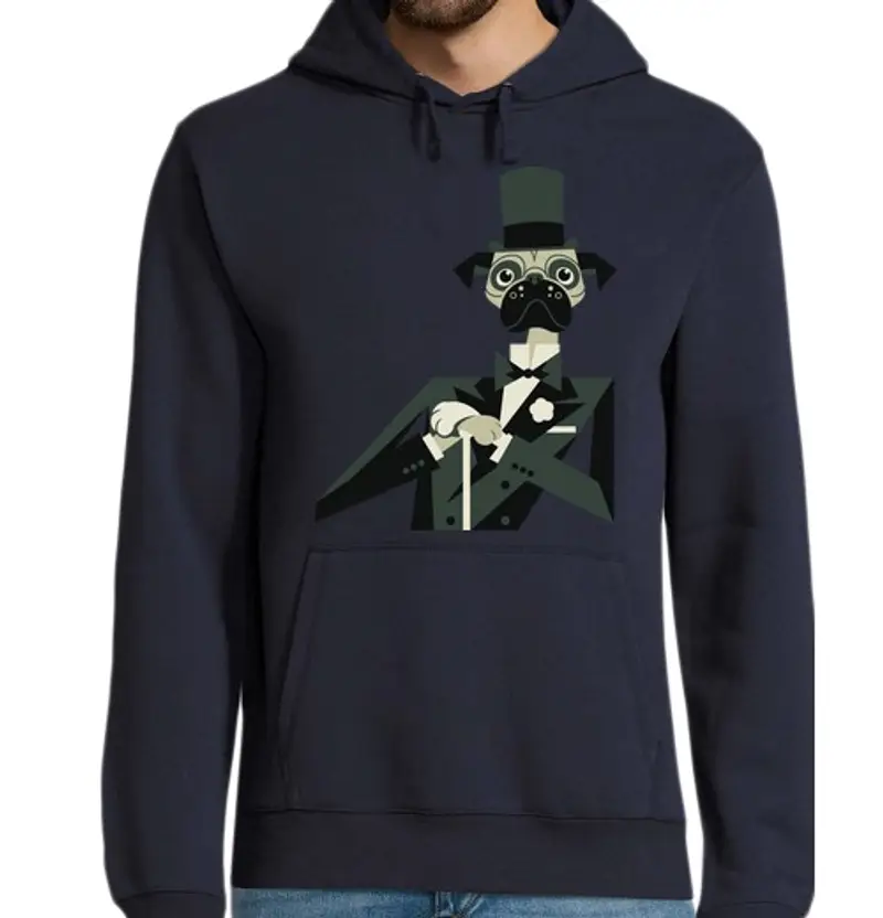 Felpa uomo con cappuccio pug astaire