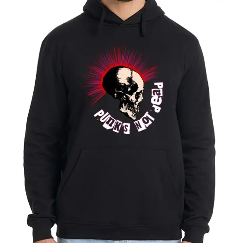 Felpa uomo con cappuccio punk not morti