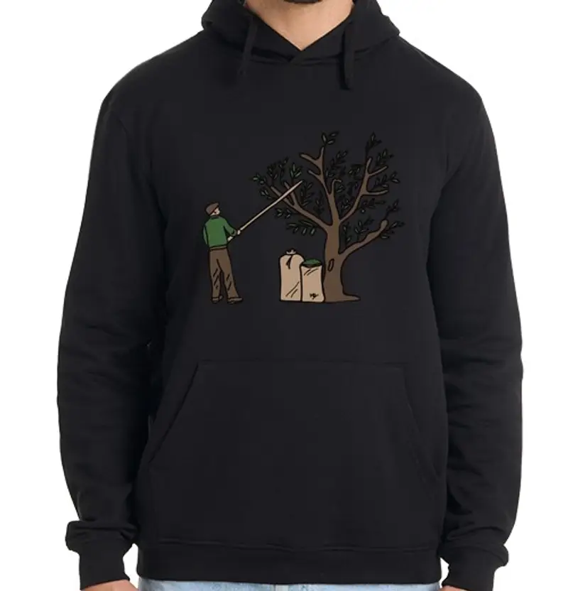 Felpa uomo con cappuccio raccolta di olio una sv are ando
