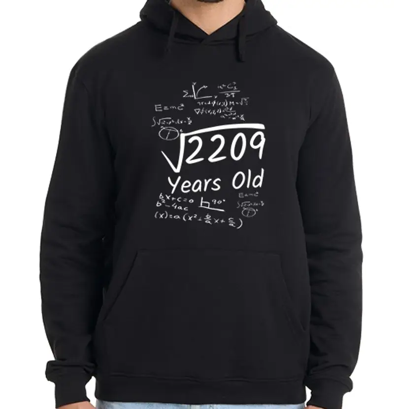 Felpa uomo con cappuccio Radice quadtopo del 47 ° compleanno del