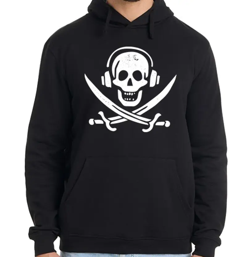 Felpa uomo con cappuccio radio pirata