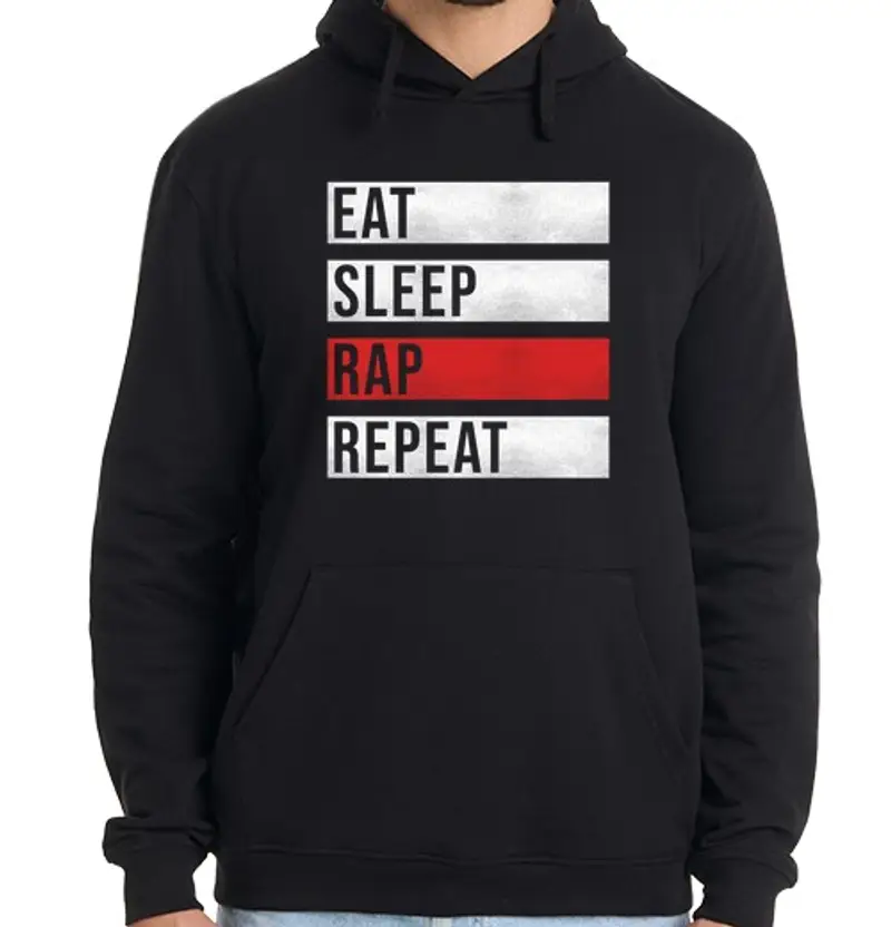 Felpa uomo con cappuccio rapper hip hop vecchia scuola