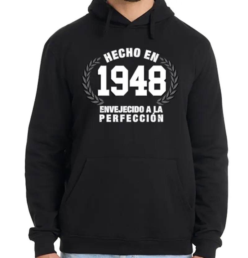 Felpa uomo con cappuccio realizzato nel 1948 in età alla perfezione