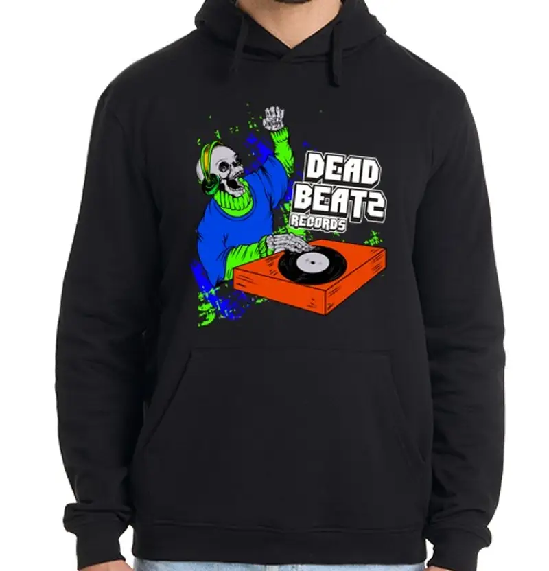 Felpa uomo con cappuccio record beatz morti