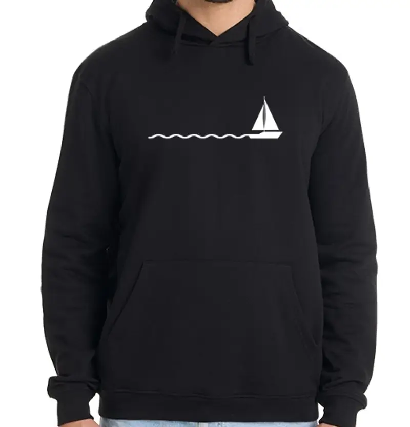 Felpa uomo con cappuccio regalo barca a vela marinaio veliero