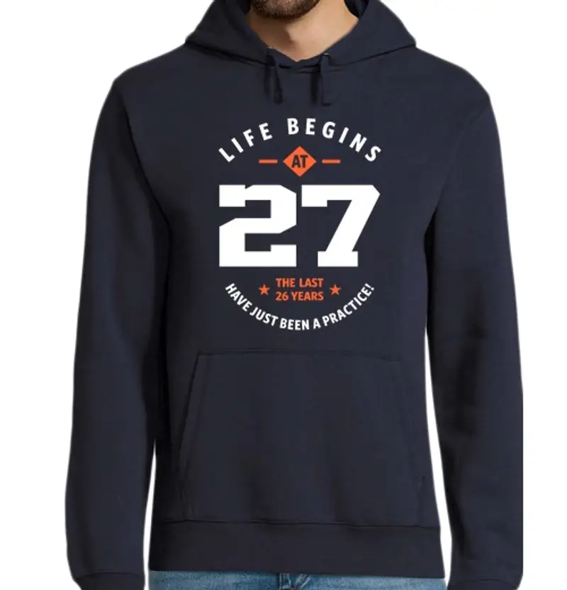Felpa uomo con cappuccio Regalo di 27 anni - regalo di 27 ° comp